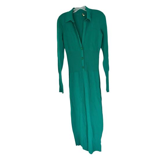 GAUGE81 Green Knit Fitted Night Out Party Bornos Long Maxi Dress Size Medium - Picture 2 of 16
